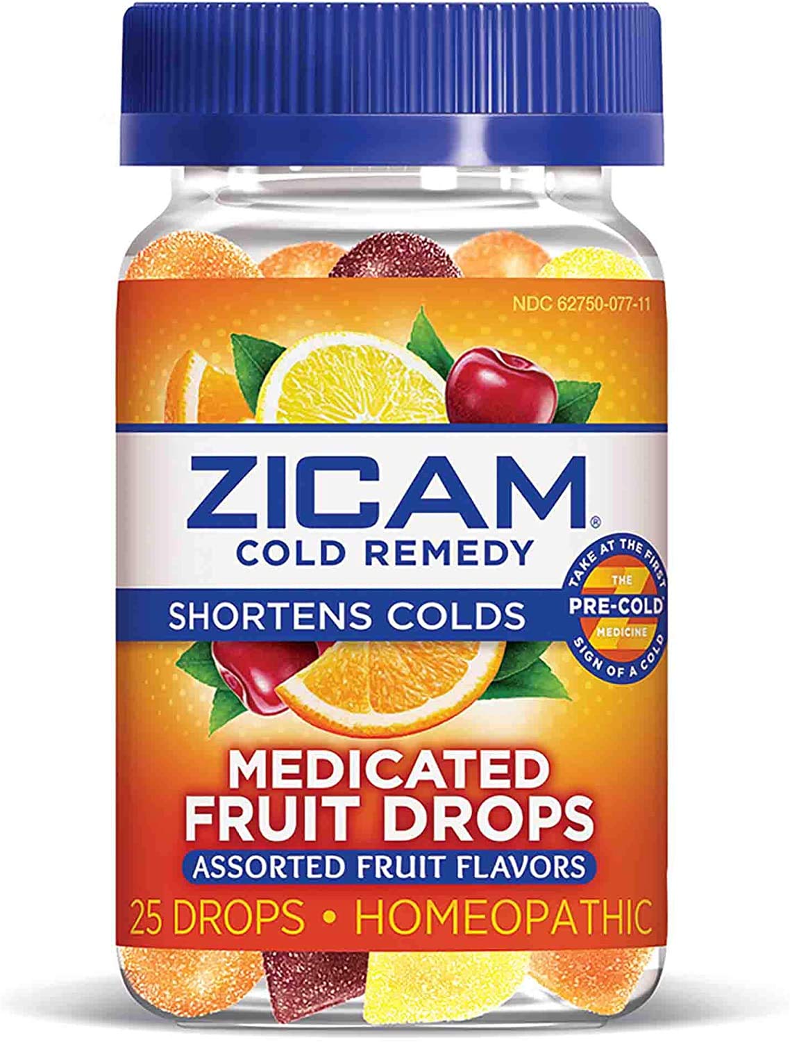 Zicam pastillas fruta, envase en primer plano, inicio de resfriado