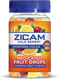 Zicam pastillas fruta, envase en primer plano, inicio de resfriado