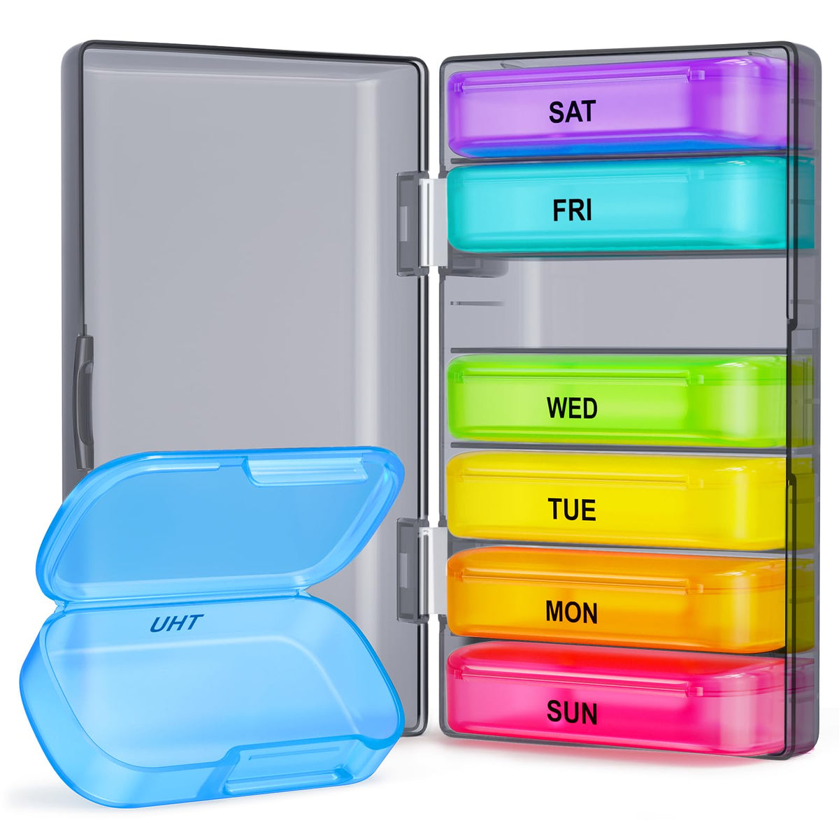 Organizador ZIKEE de 7 días, extra grande para vitaminas y suplementos.