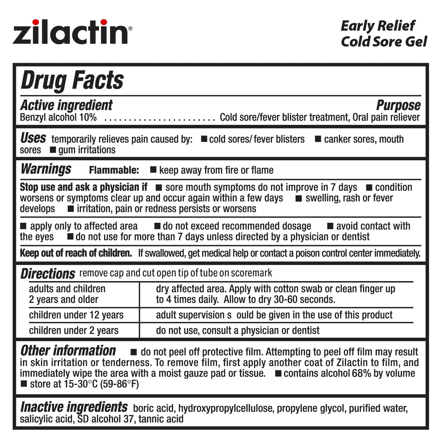 Zilactin se seca claro y queda discreto al secarse
