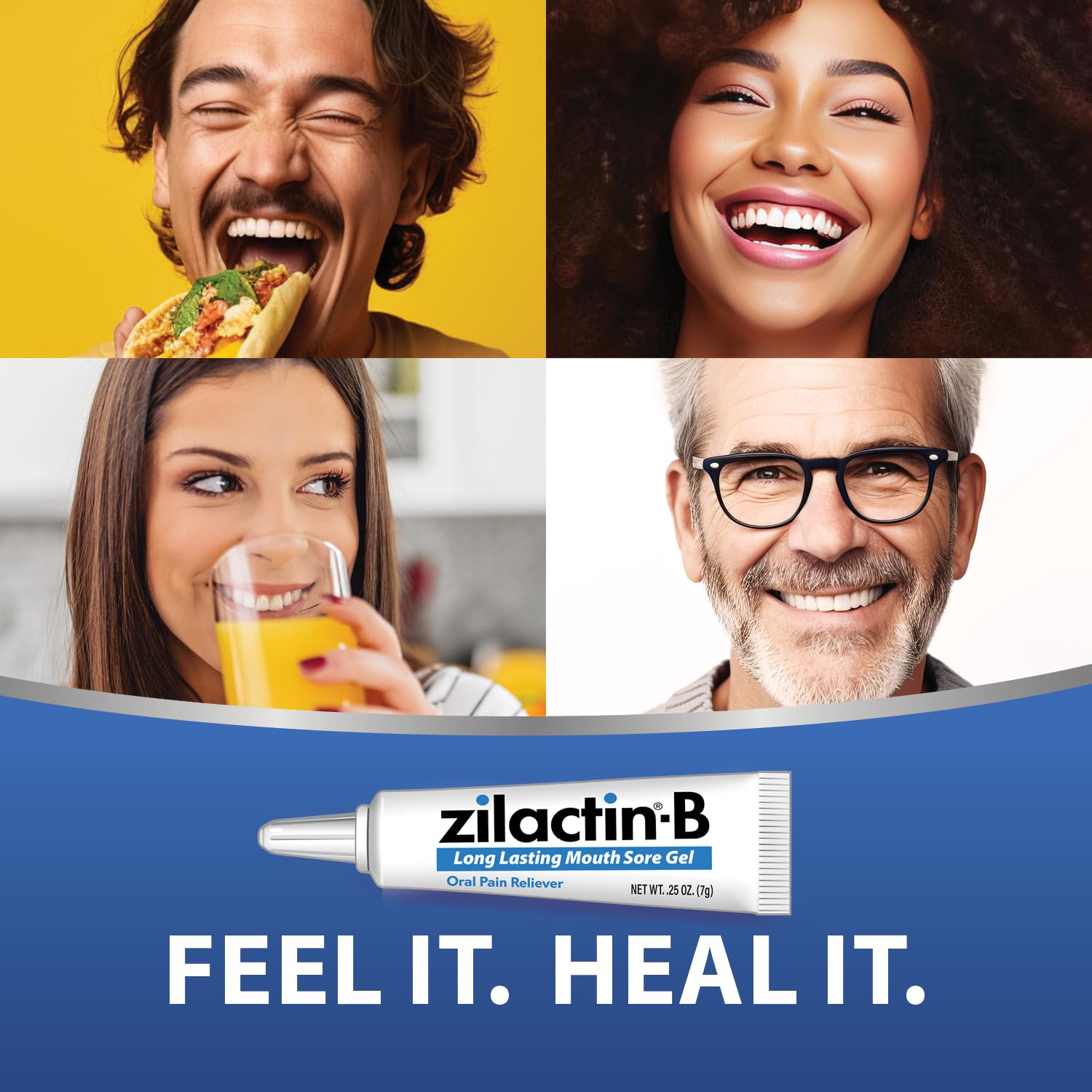 Zilactin-B contiene benzocaína al 10% para alivio inmediato