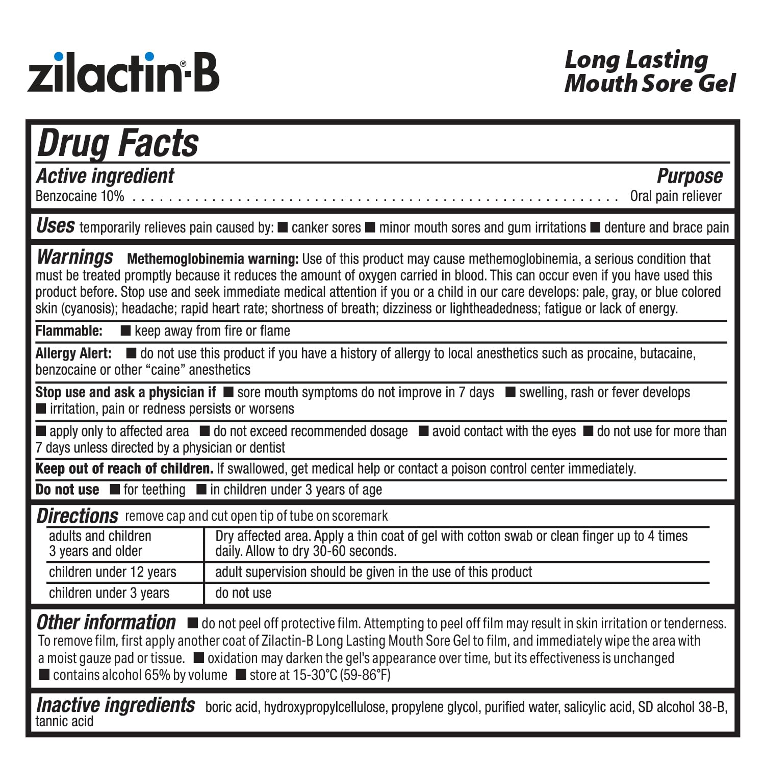 Zilactin-B uso diario para molestias bucales