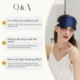 Mascarilla ZIMASILK de seda cubriendo la luz para dormir sin interrupciones