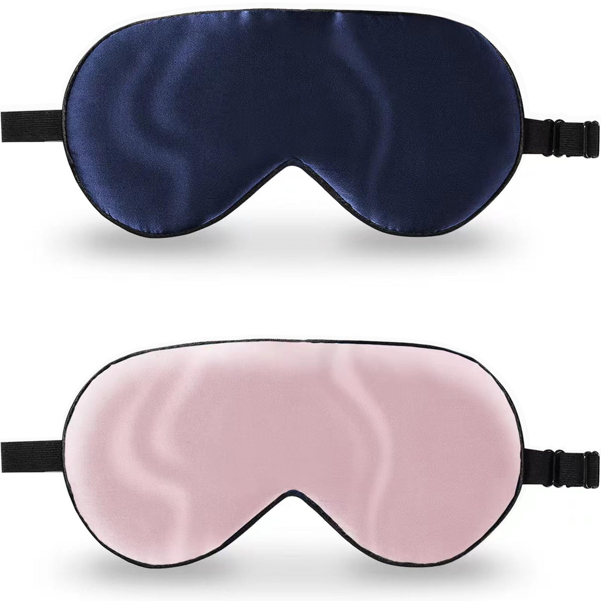 Mascarilla ZIMASILK de seda en azul marino con ajuste cómodo para dormir
