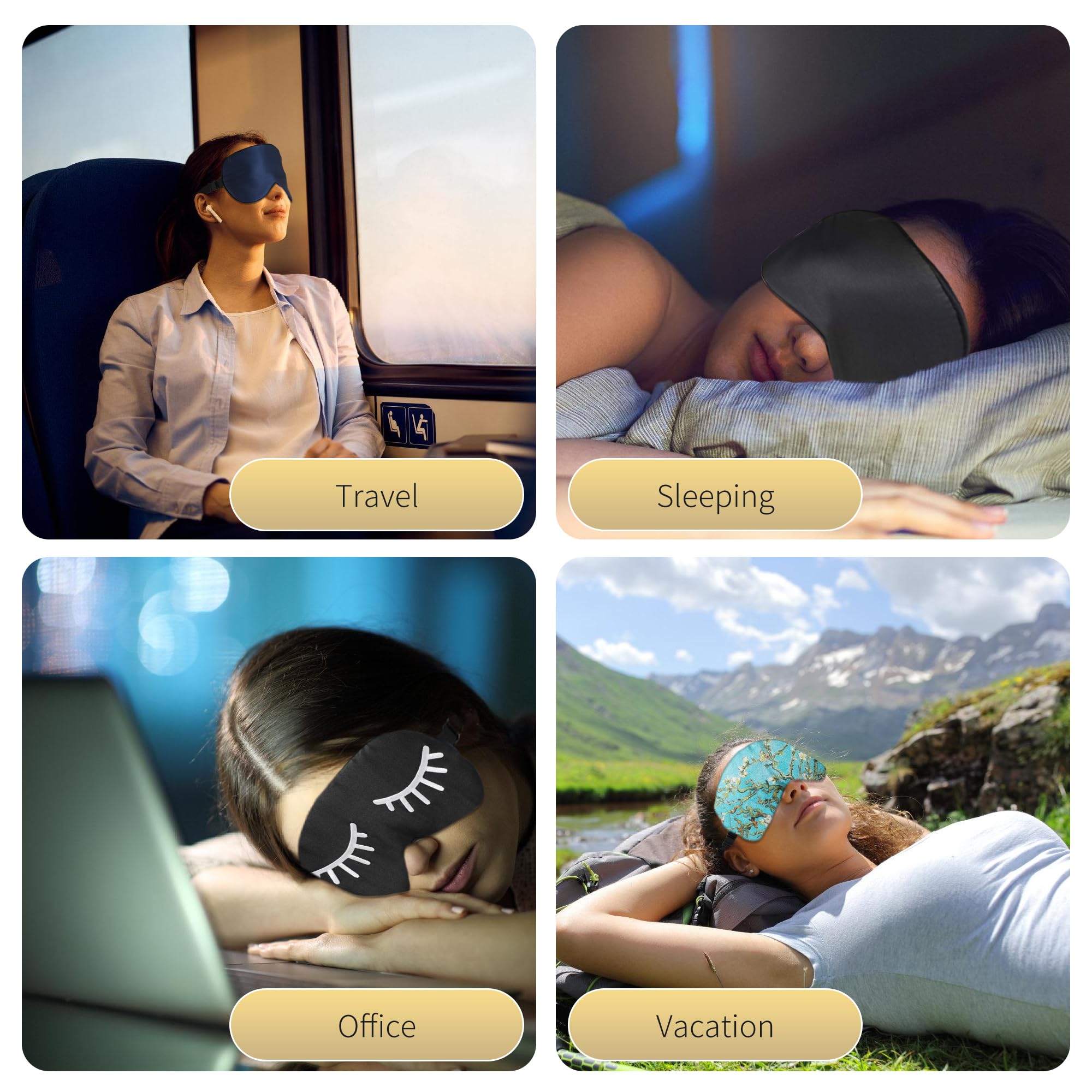 ZIMASILK mascarilla de seda para viaje, ideal en hoteles o aviones