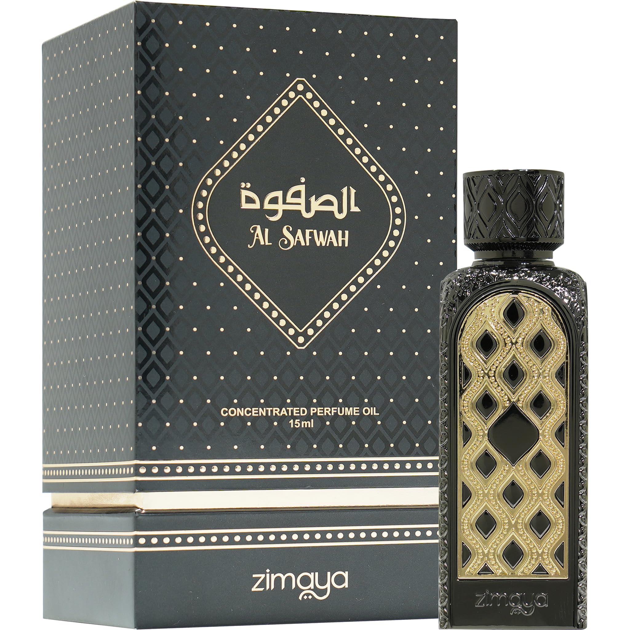  zimaya Al Safwah: composición oud-ambar con musk, núcleo lujoso.