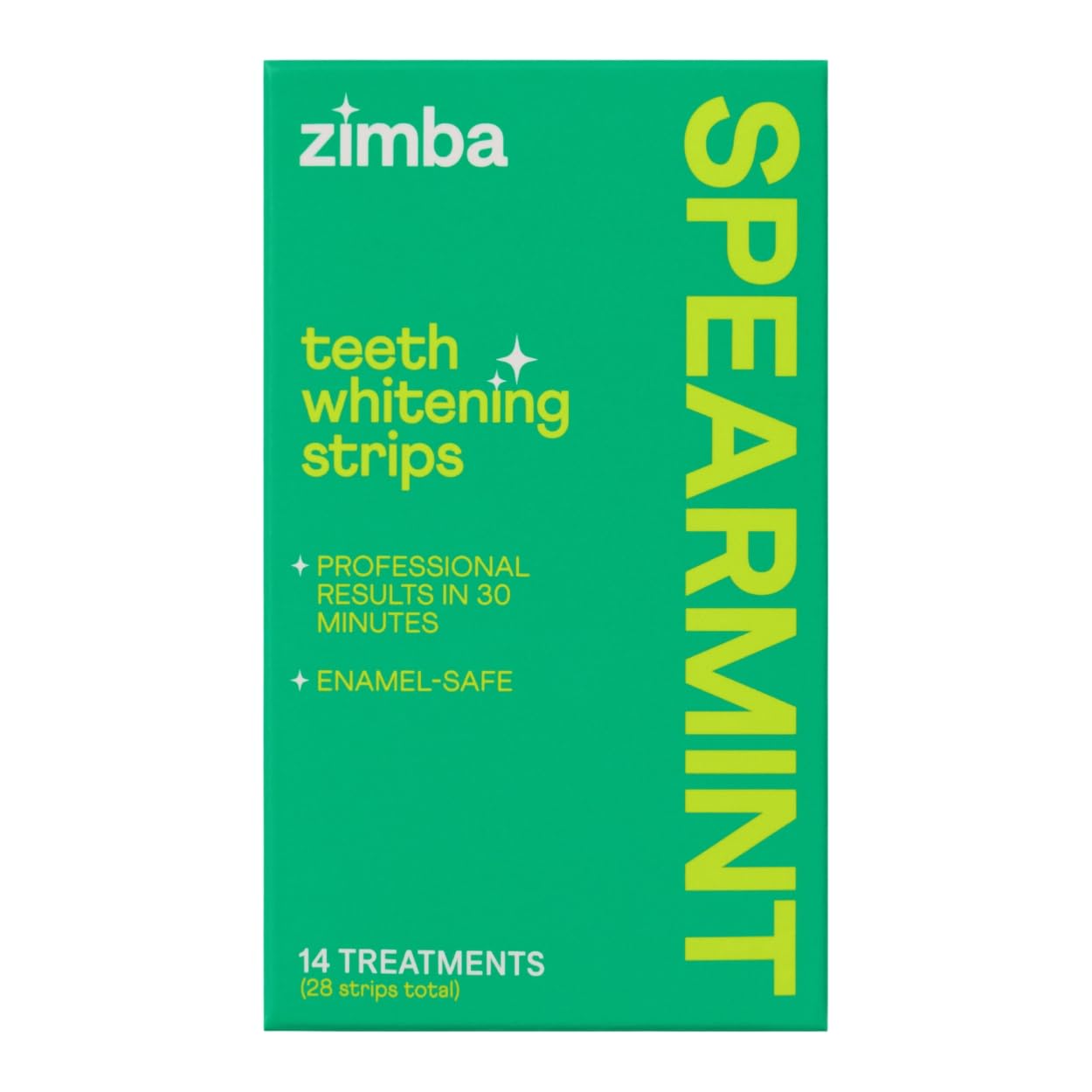 Tiras blanqueadoras Zimba de menta: blanqueamiento suave para dientes sensibles.