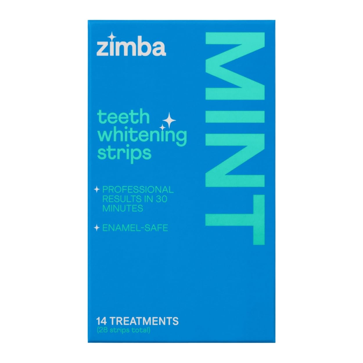 Zimba tiras blanqueadoras para dientes, blanqueamiento suave para esmalte.