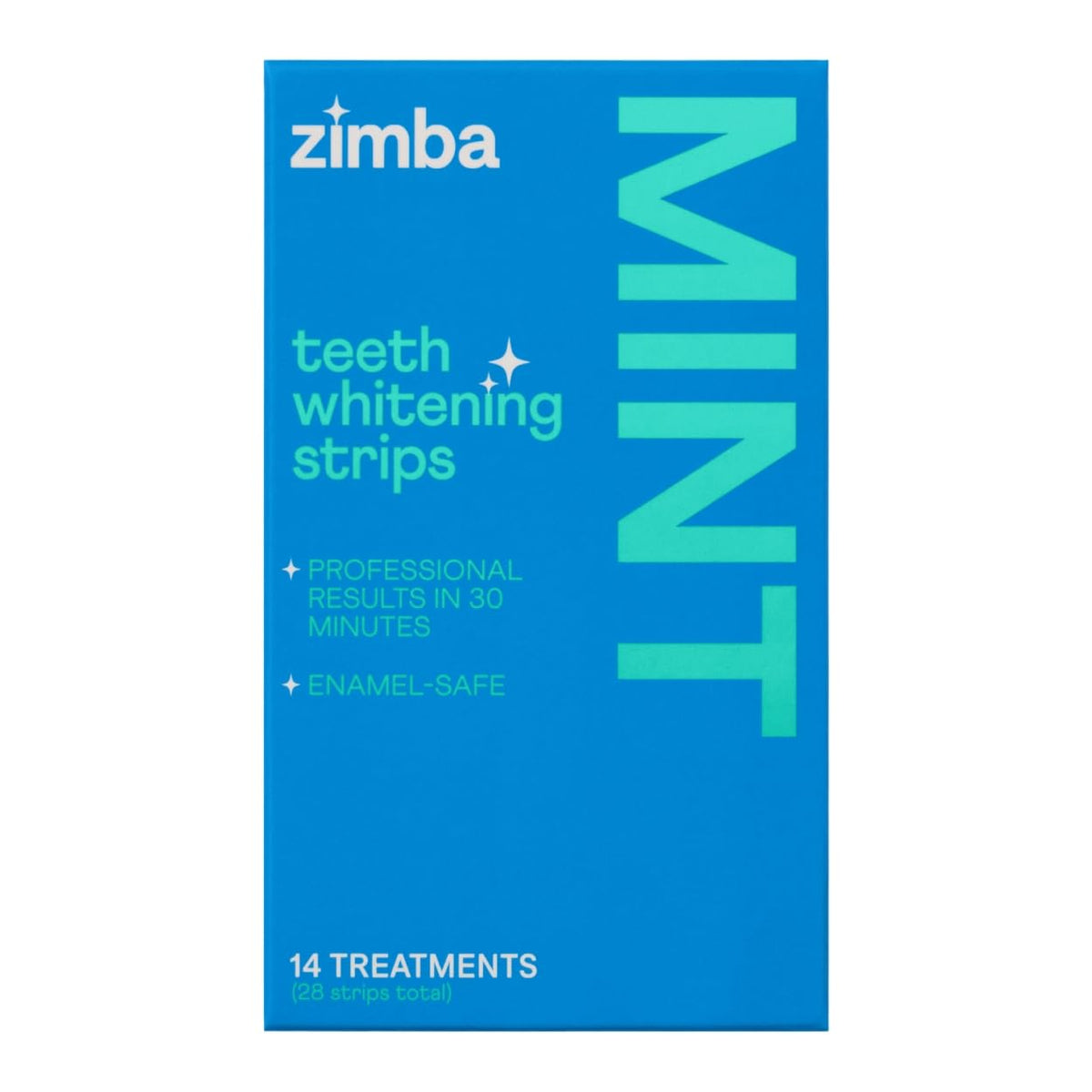 Zimba tiras blanqueadoras para dientes, blanqueamiento suave para esmalte.