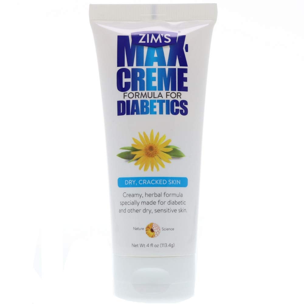Zim's Max Creme para diabéticos, bote 4 oz, crema suave para piel seca.