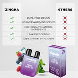 Aroma de menta y eucalipto de Z!NGHA para respiración más clara.