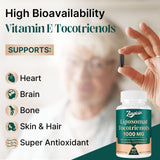 Zingicin Vitamina E Tocotrienoles Liposomal, etiqueta clara con Delta y Gamma tocotrienoles