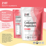 Zint Colágeno Péptidos en smoothie de frutas, añade textura suave y hidratación diaria.