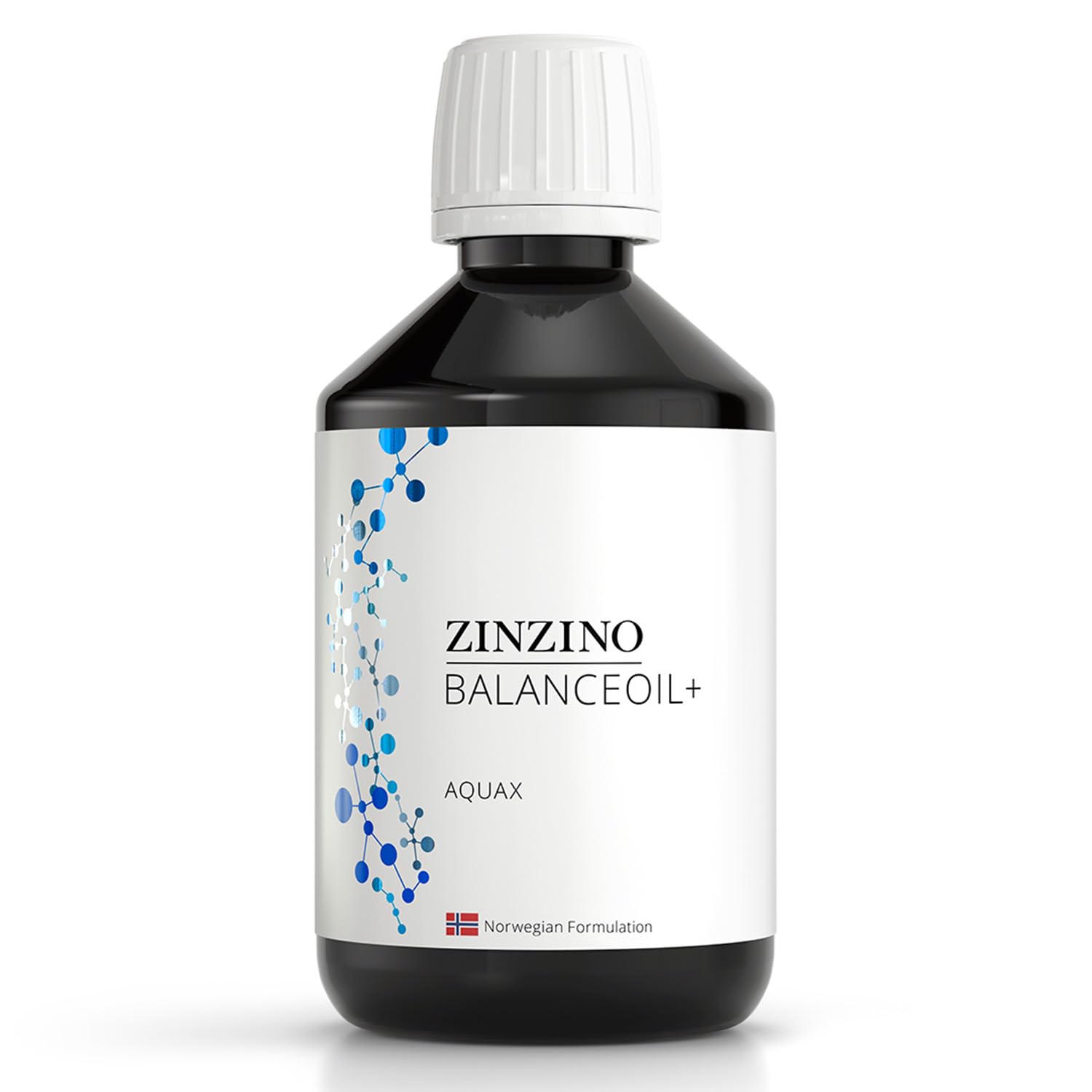 Zinzino BalanceOil+ AquaX - botella, apoya el funcionamiento normal del cerebro.