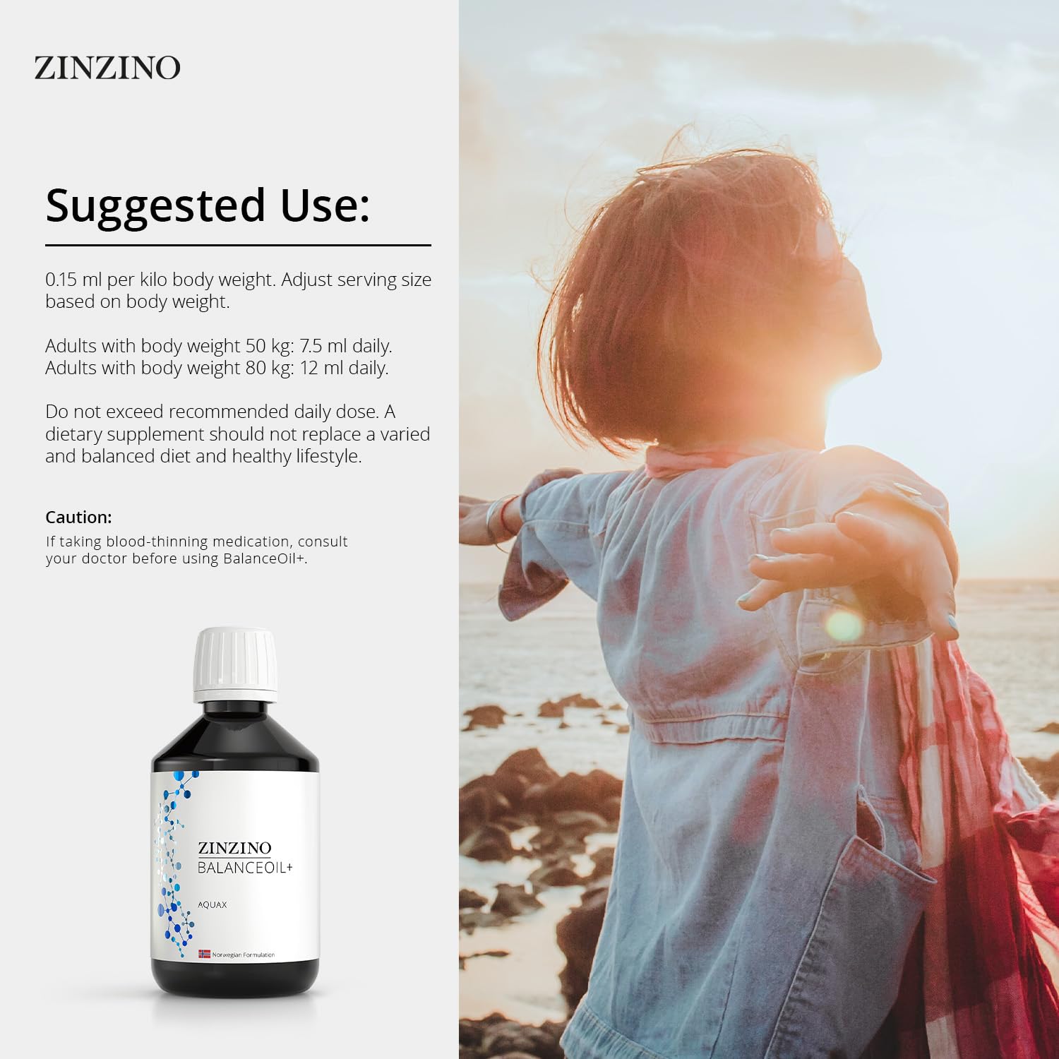Zinzino BalanceOil+ AquaX - uso diario para omega-3 y bienestar.