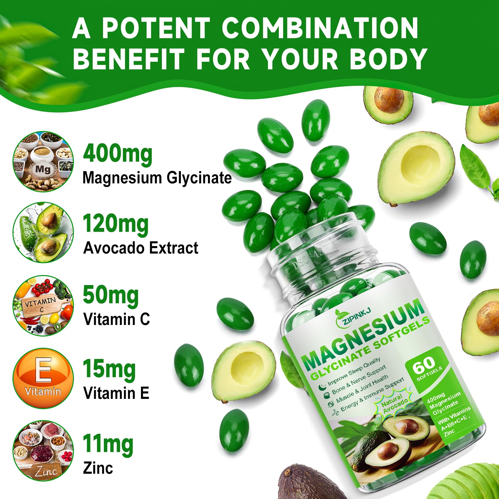 ZIPINKJ softgel cercano - cápsulas de fácil digestión