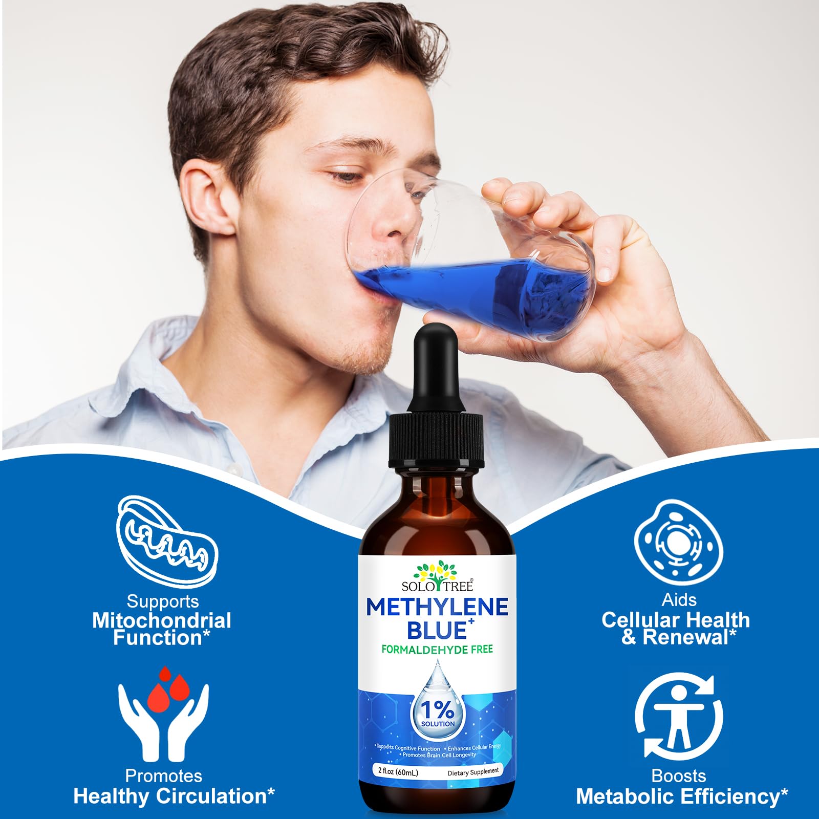 ZIXAOK Ultra Metileno Azul promueve claridad mental y memoria.