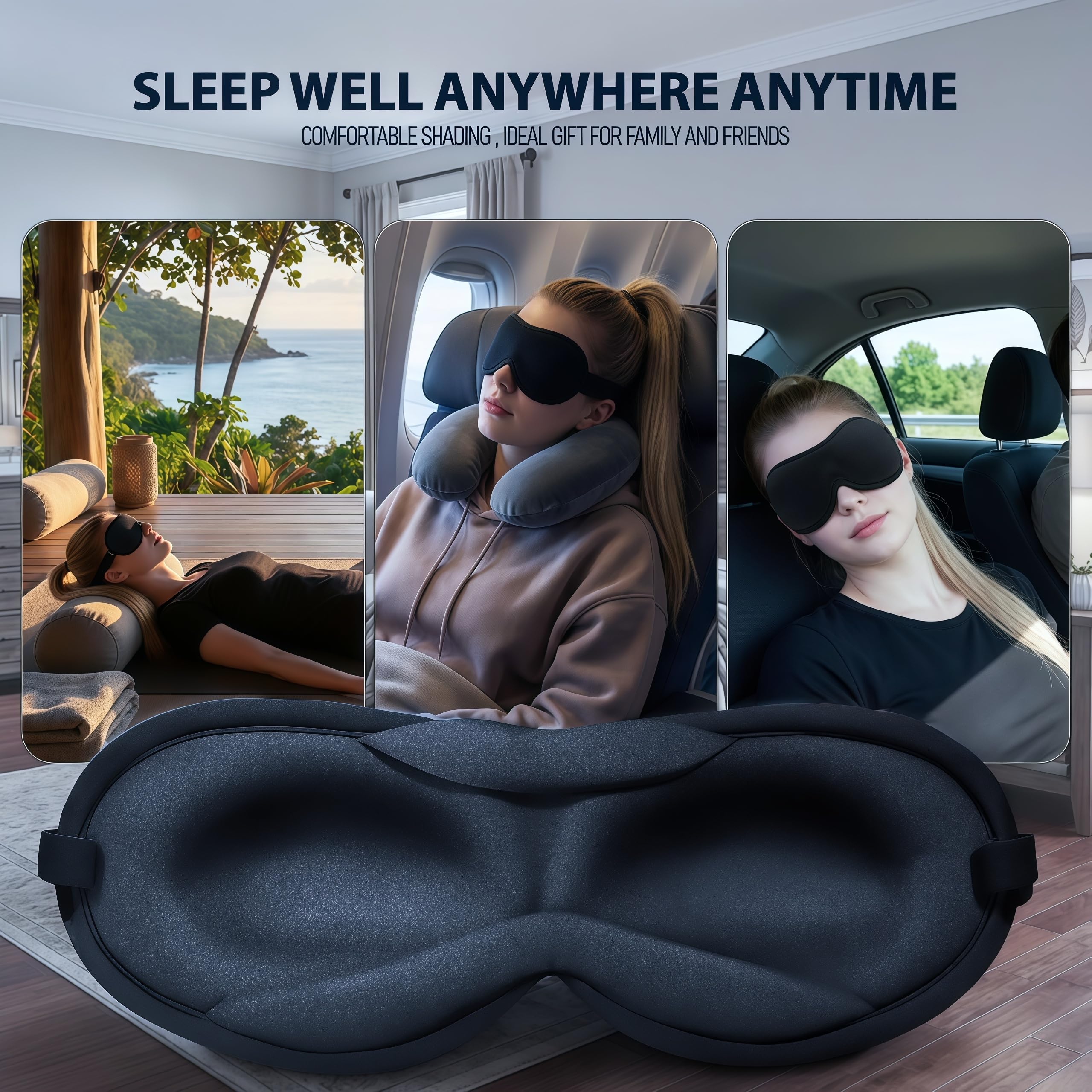 ZLZQER antifaz incluye funda de transporte para viajar.