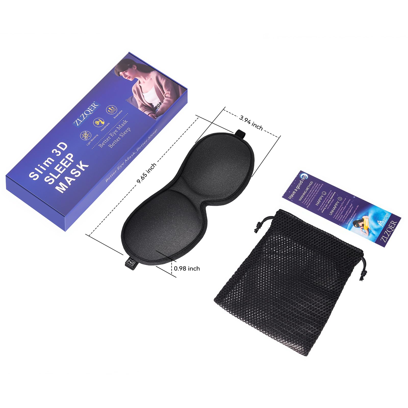 ZLZQER antifaz 3D ergonómico para todo tipo de rostro.