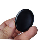 Piedra dedo zmgmsmh para relajación y meditación en obsidiana oval.