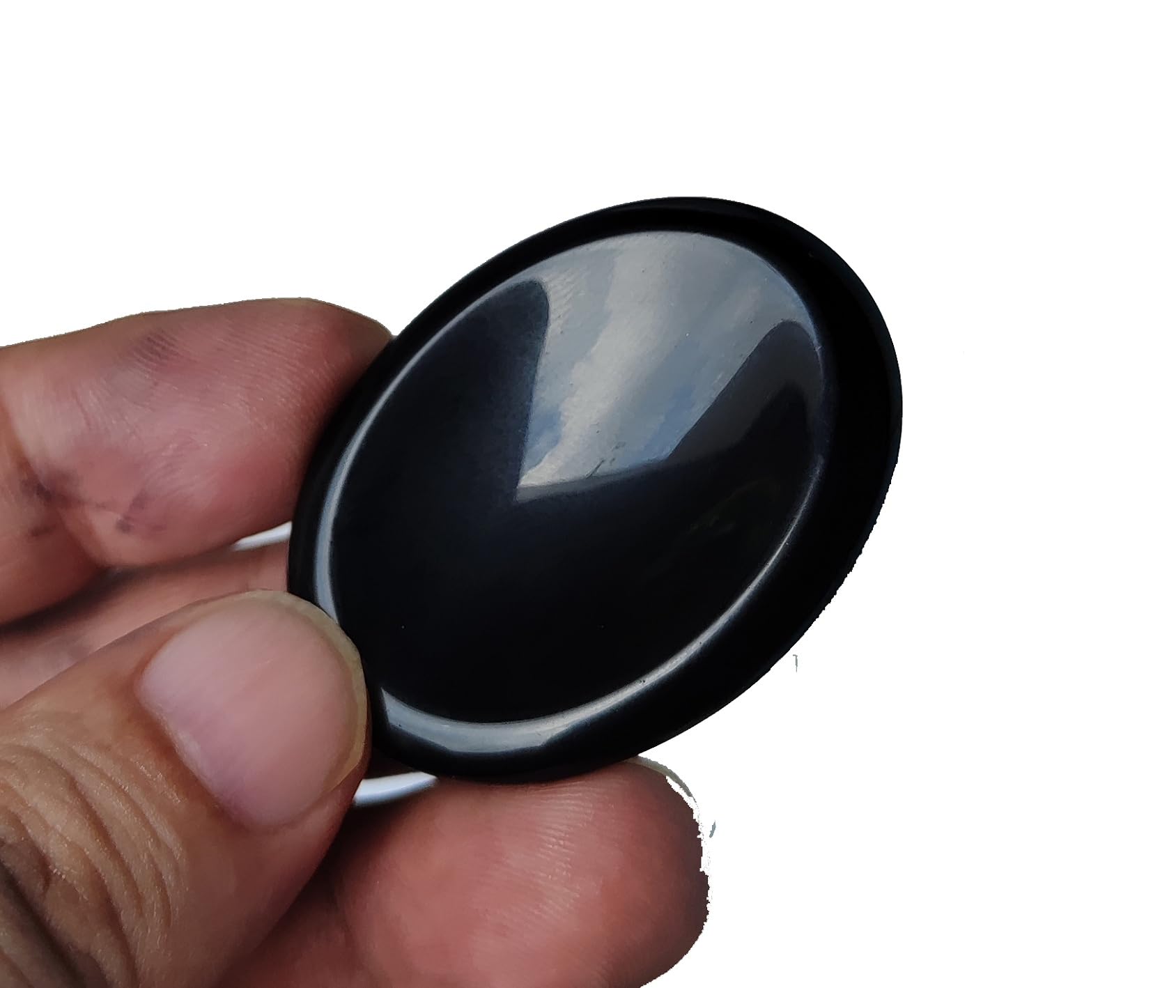 Textura de obsidiana oval zmgmsmh para masaje suave.