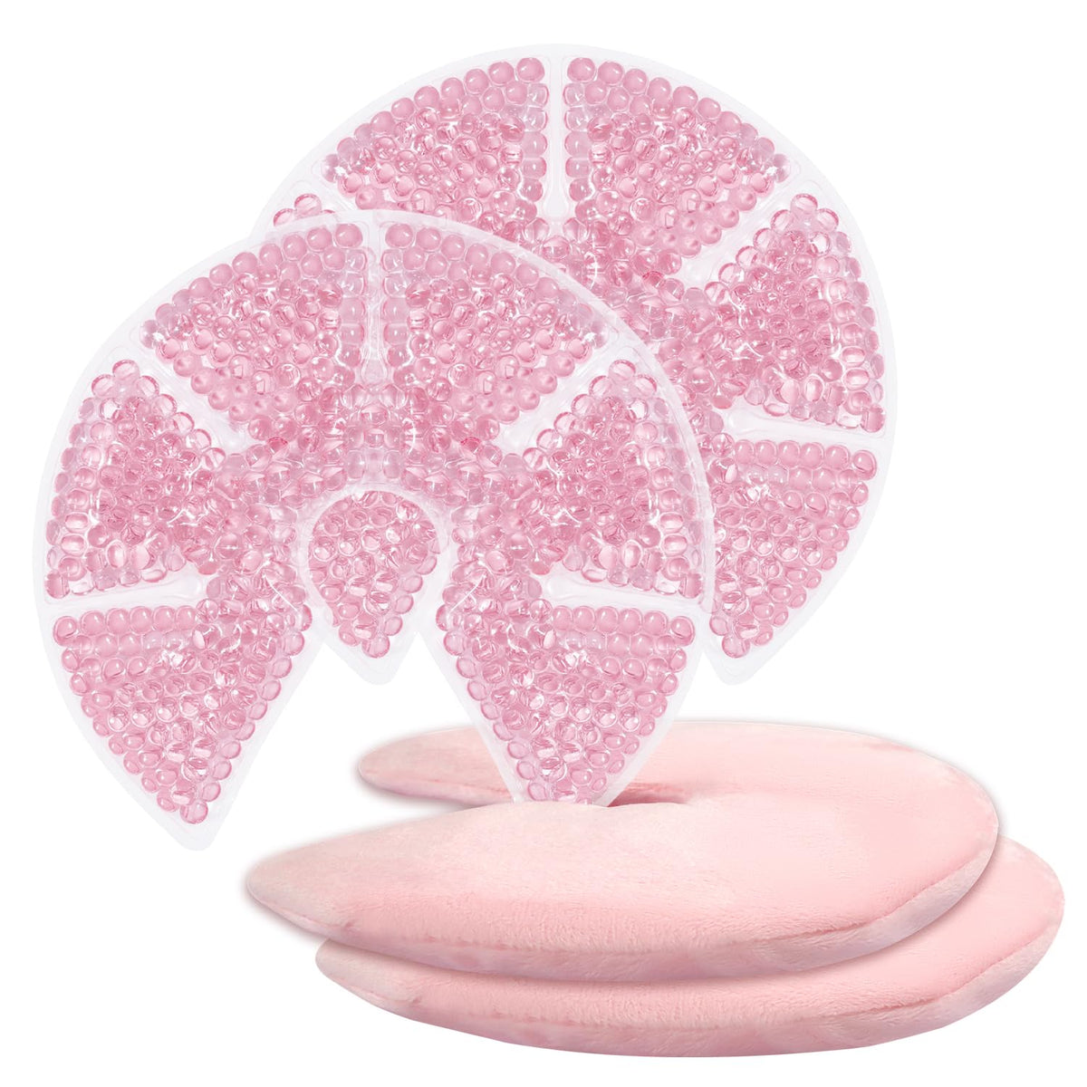 ZNÖCUETÖD compresas gel pecho frío-calor rosa, dos unidades para lactancia confortables.