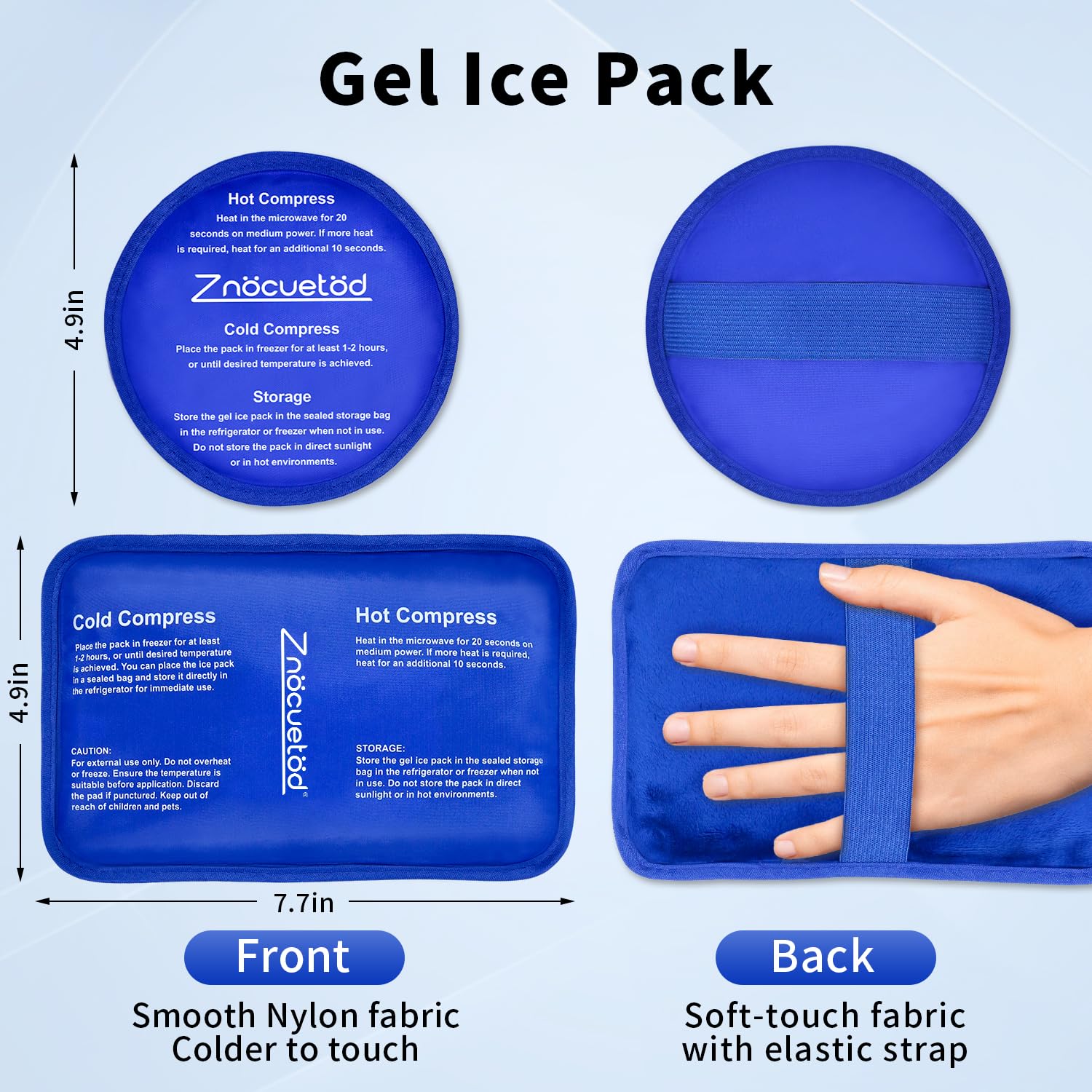 ZNOCUETOD gel frío redondo para rodillas y tobillos