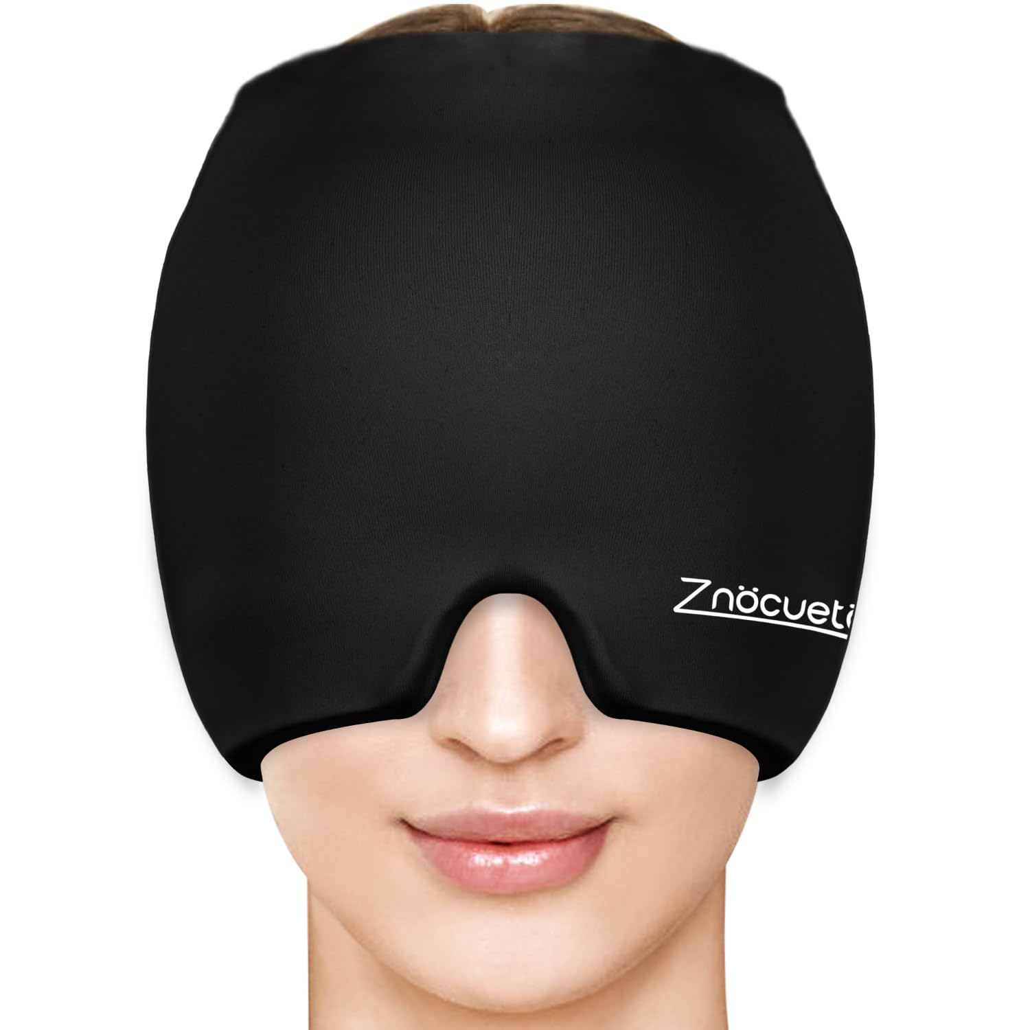 Gorro ZNÖCUETÖD con ajuste 360 para alivio cómodo de migraña.