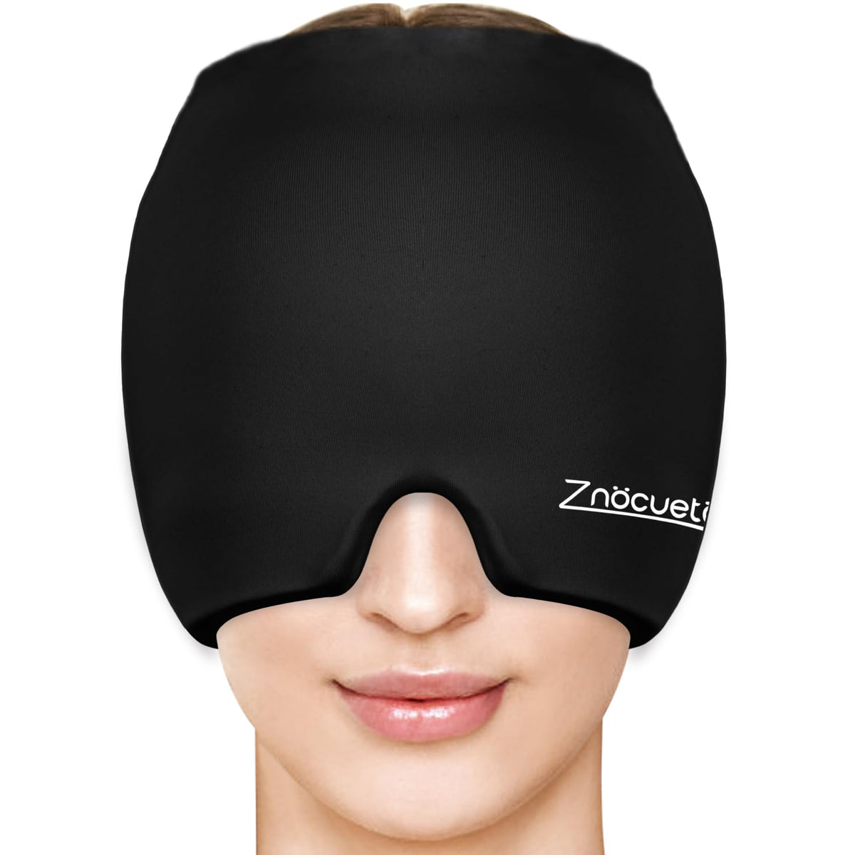 Gorro ZNÖCUETÖD con ajuste 360 para alivio cómodo de migraña.