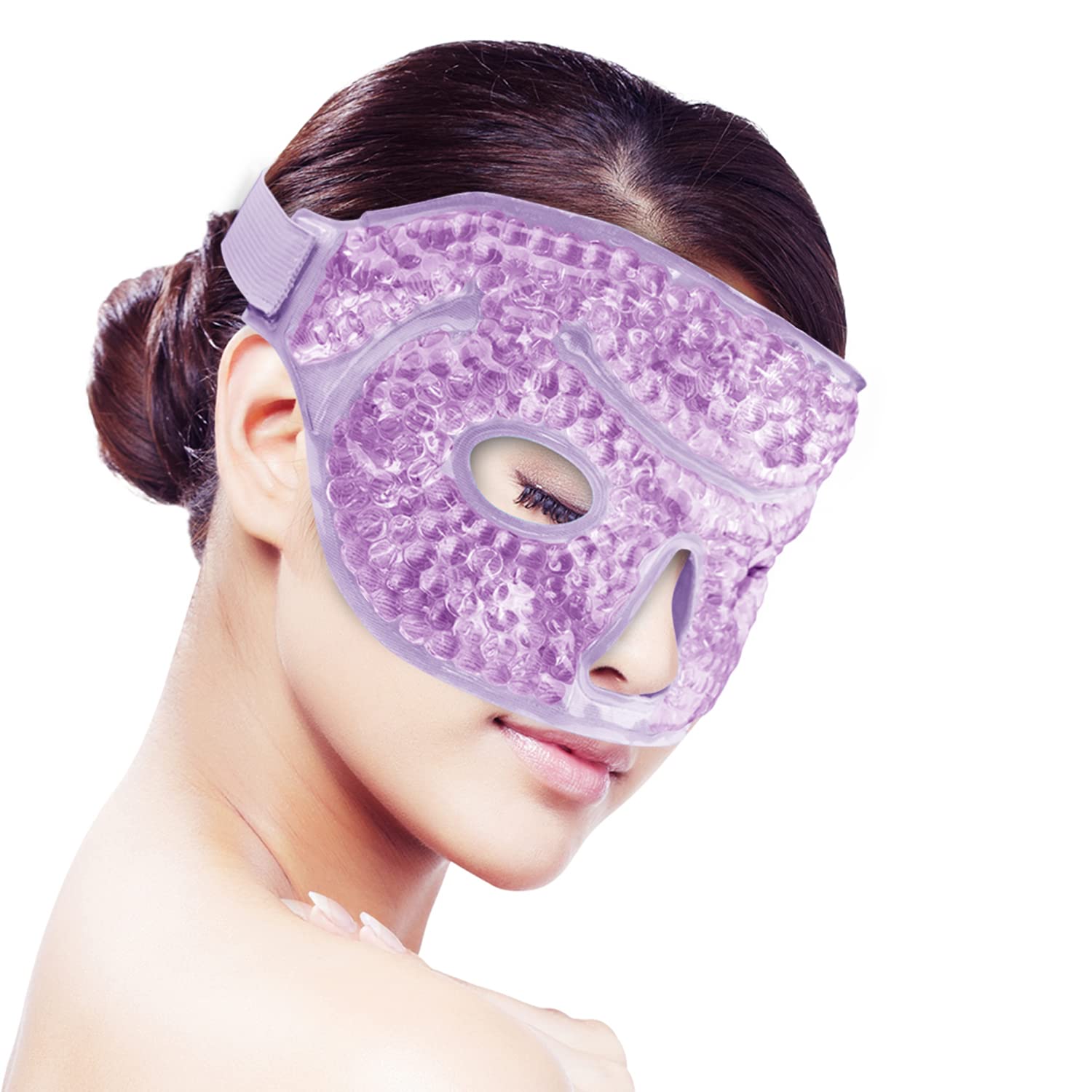 ZNÖCUETÖD mascarilla fría para ojos, alivia hinchazón con frescura suave