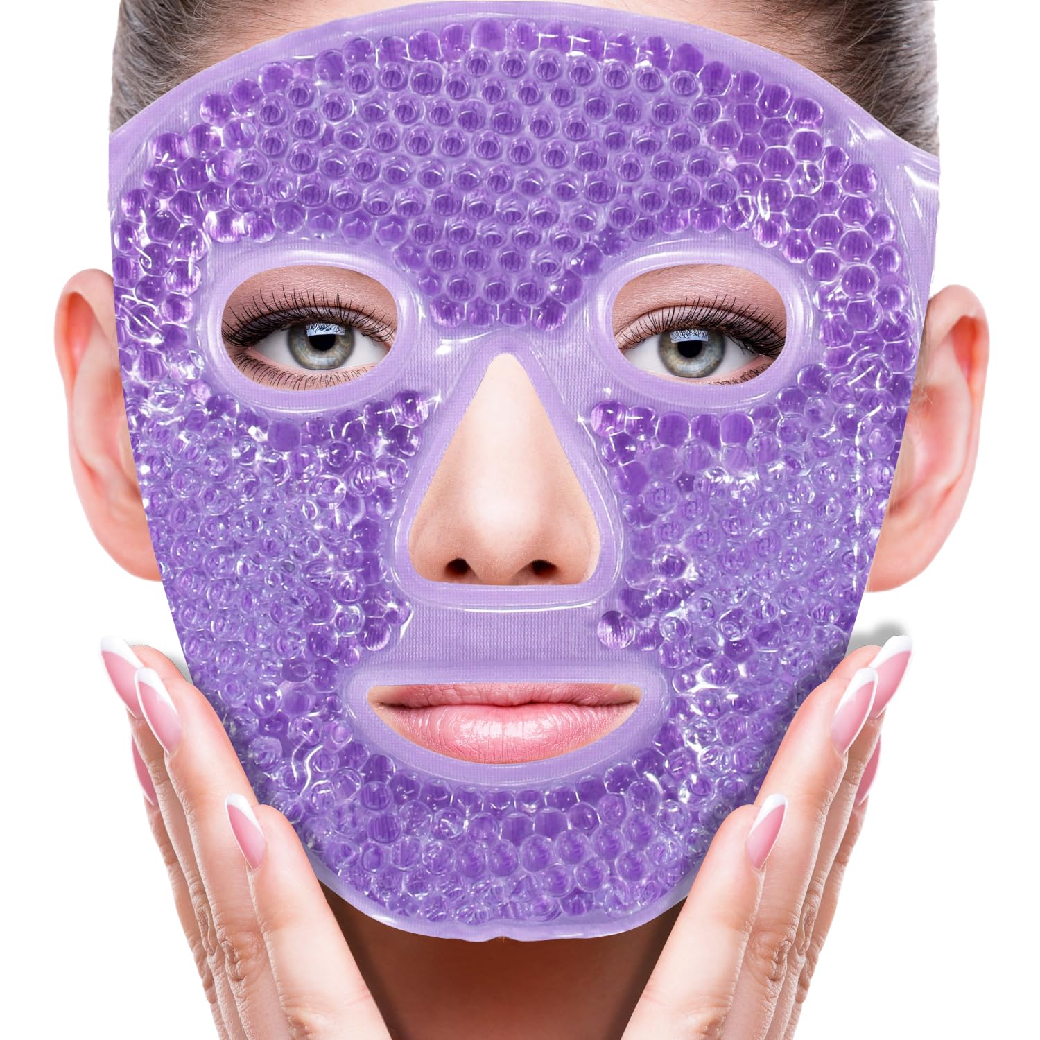 ZNÖCUETÖD mascarilla de hielo para la cara, alivio de hinchazón