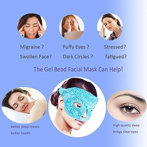 Mascarilla de ojos ZNÖCUETÖD azul: calor suave para relajar tensión ocular