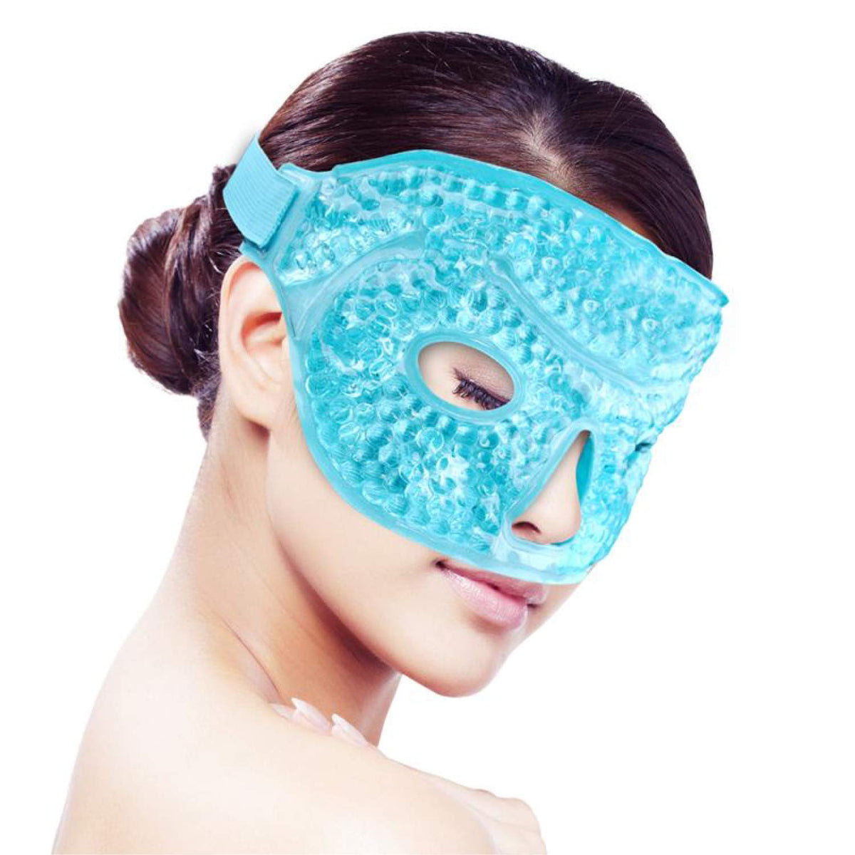 Mascarilla de ojos ZNÖCUETÖD azul: frío para aliviar hinchazón y fatiga ocular