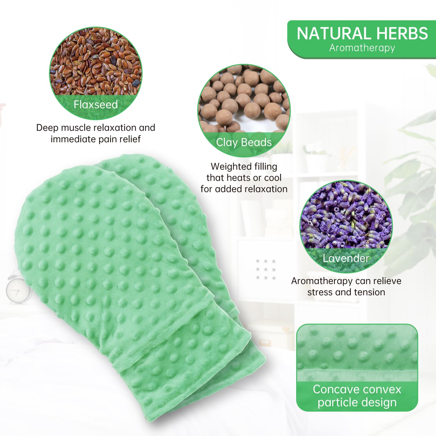 Mitones Znöcuetöd lavanda cubren las manos para favorecer la circulación.