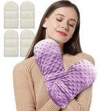 Mitones ZNÖCUETÖD para terapia por microondas con lavanda, posible alivio suave de dolor en manos.