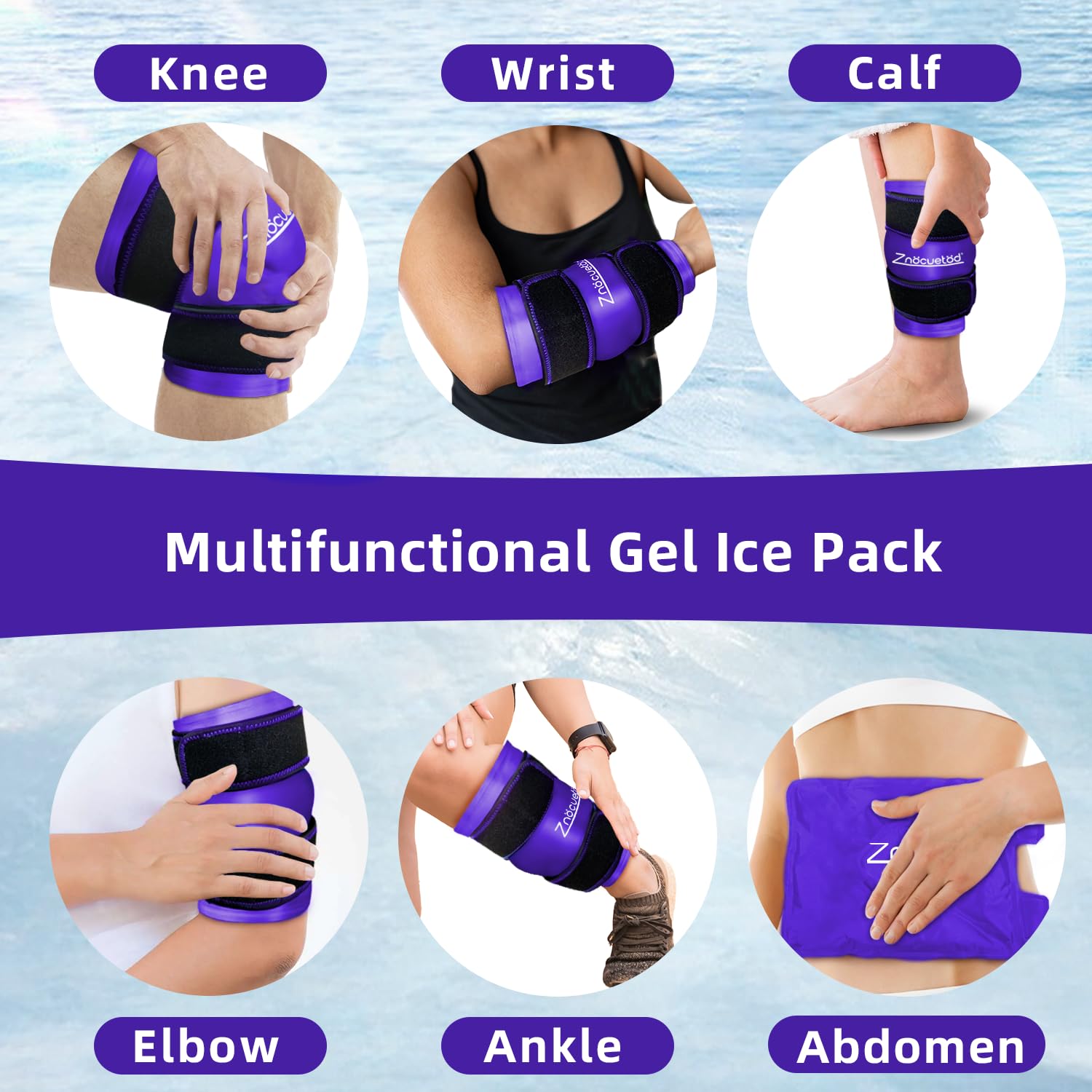 znocuetod uso-multiarea-rodilla-brazos-piernas, solución versátil para varias zonas.