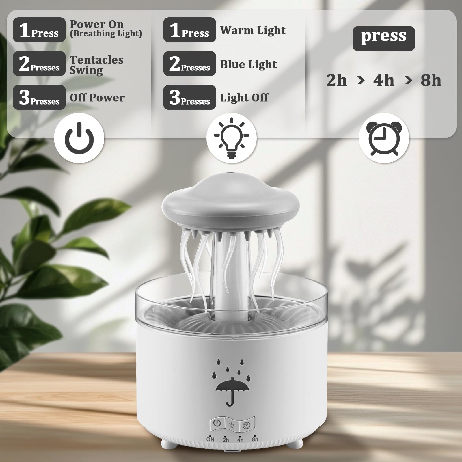 Znvyxhom difusor LED de 8 colores para ambiente relajante.