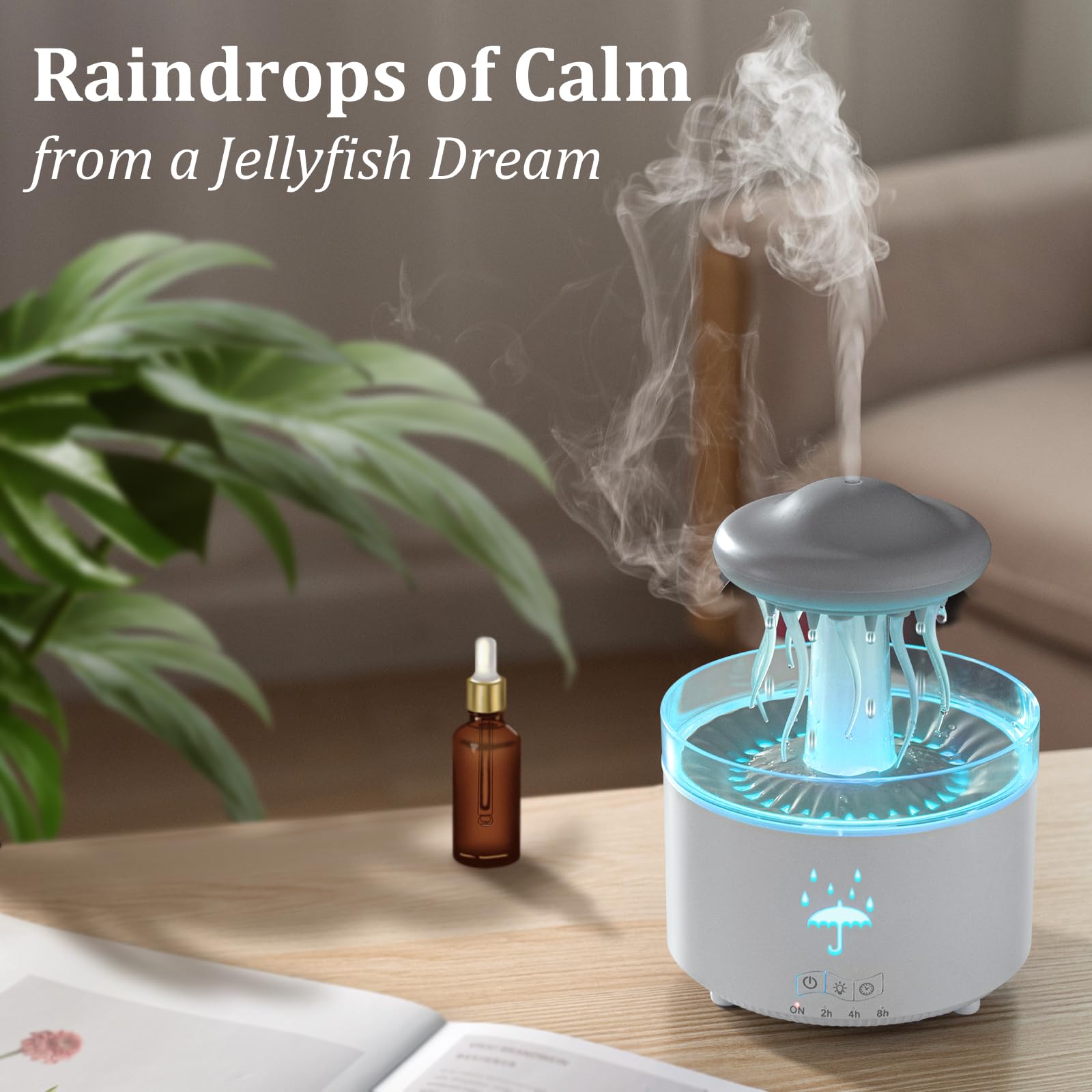 Difusor ultrasonico Znvyxhom con iluminación LED para crear ambiente.