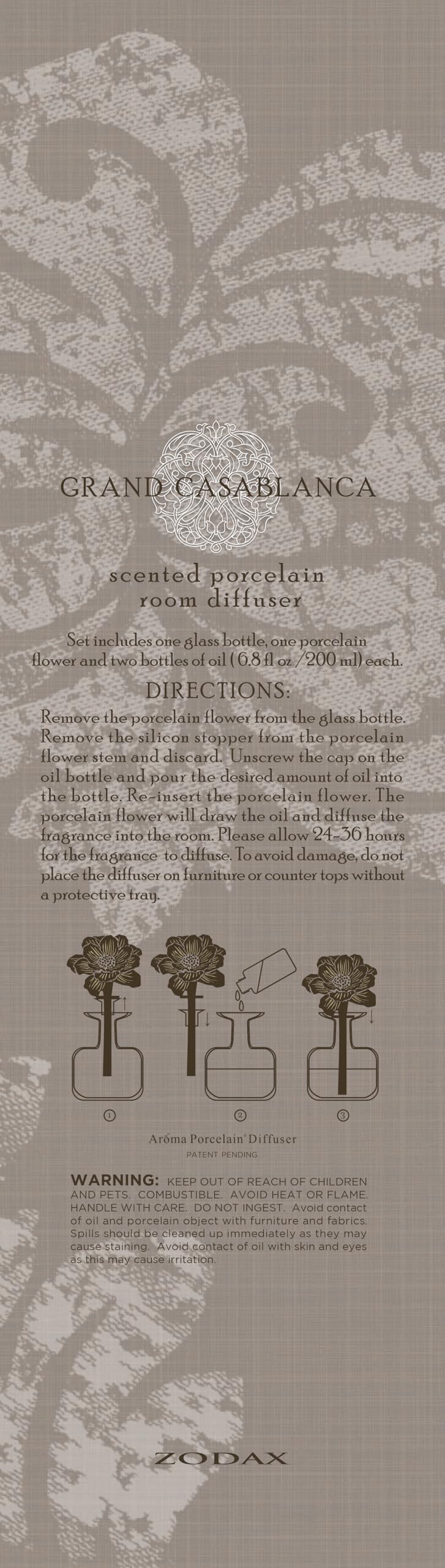 Difusor de porcelana Zodax Grand Casablanca perfuma la oficina con elegancia.