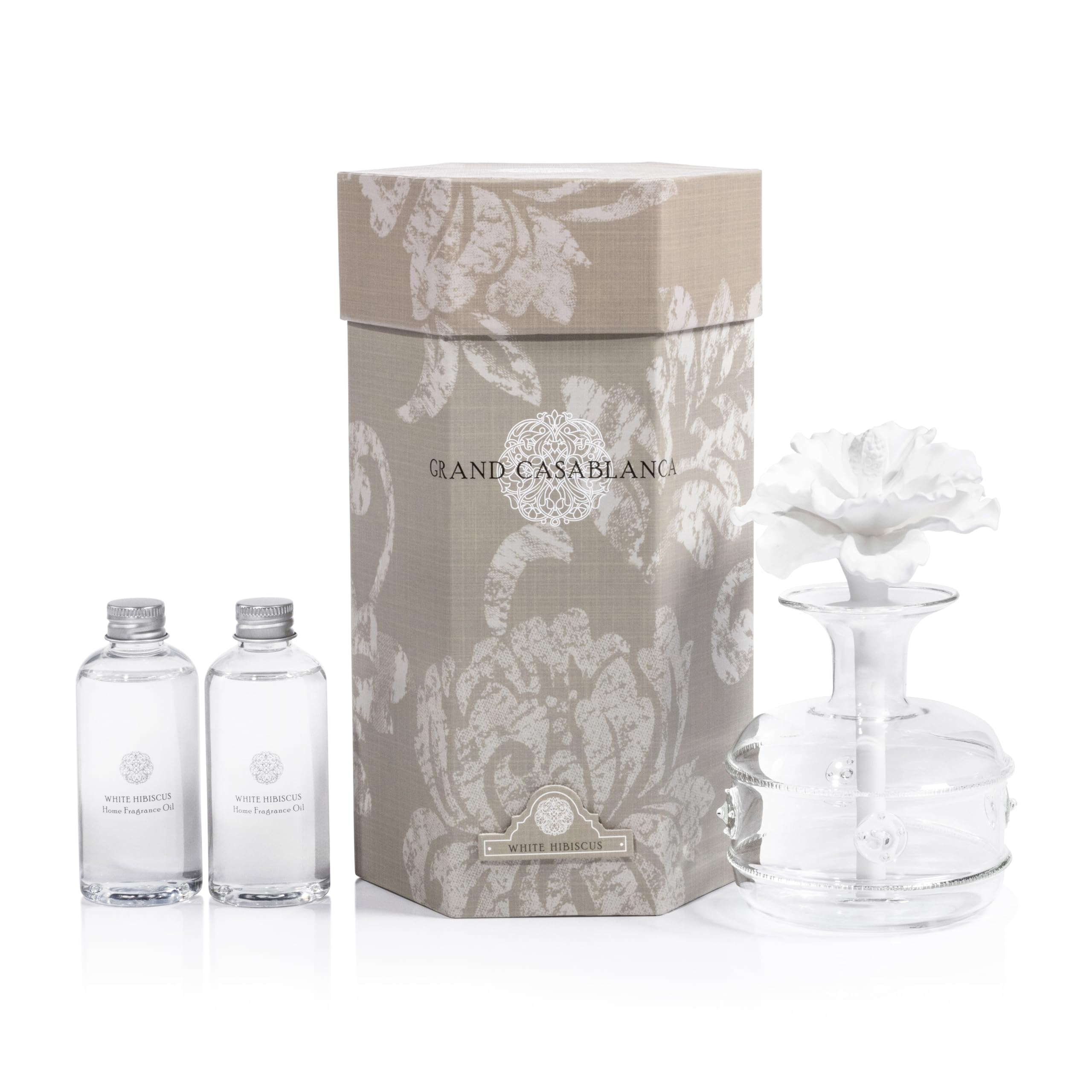Zodax Grand Casablanca, flor de porcelana; añade sofisticación y aroma suave a tu sala.