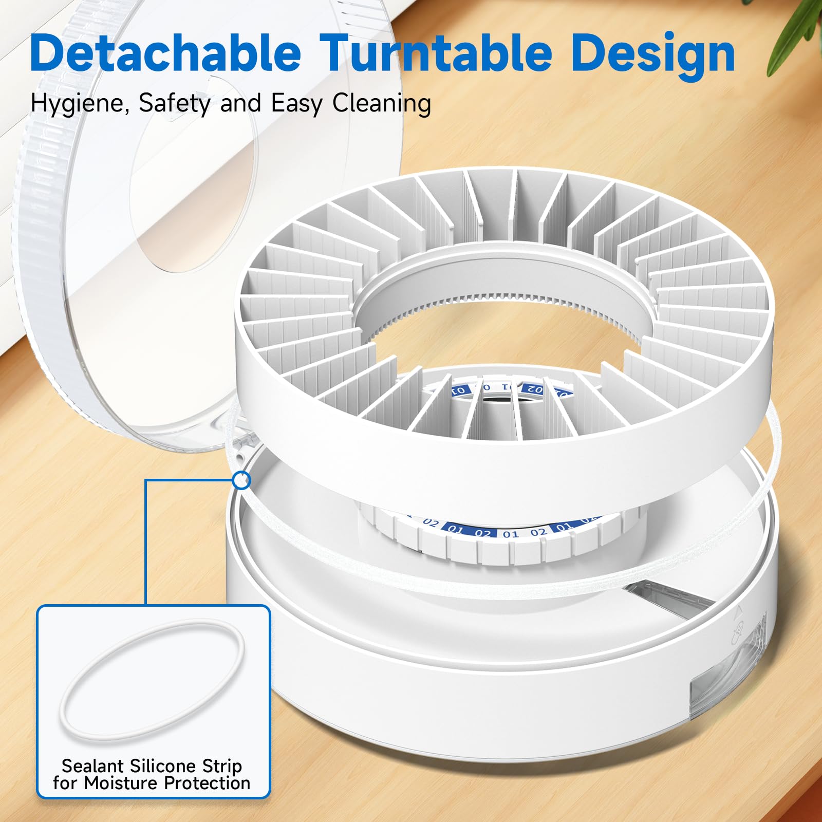 Zoksi Premium Dispenser con pista circular de dosis facilita identificar la toma.