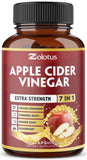 Zolotus: botella de 7 en 1 vinagre de sidra en cápsulas para apoyo digestivo diario.