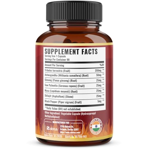 Cápsulas Zolotus Tribulus con Panax ginseng para enfoque y vitalidad.