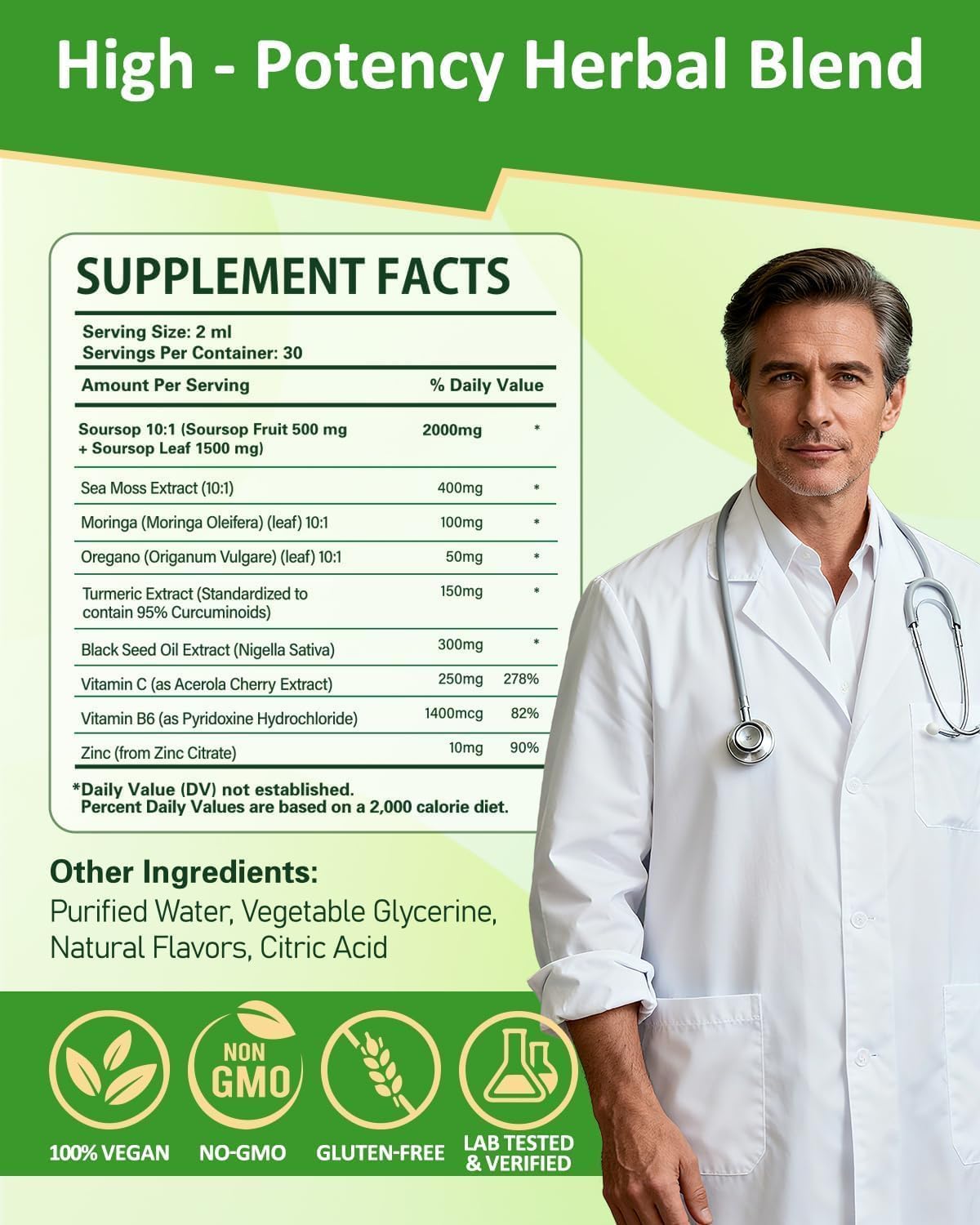 ZonaVitalis Guanábana etiqueta-diseño, facilita reconocer ingredientes y beneficios.
