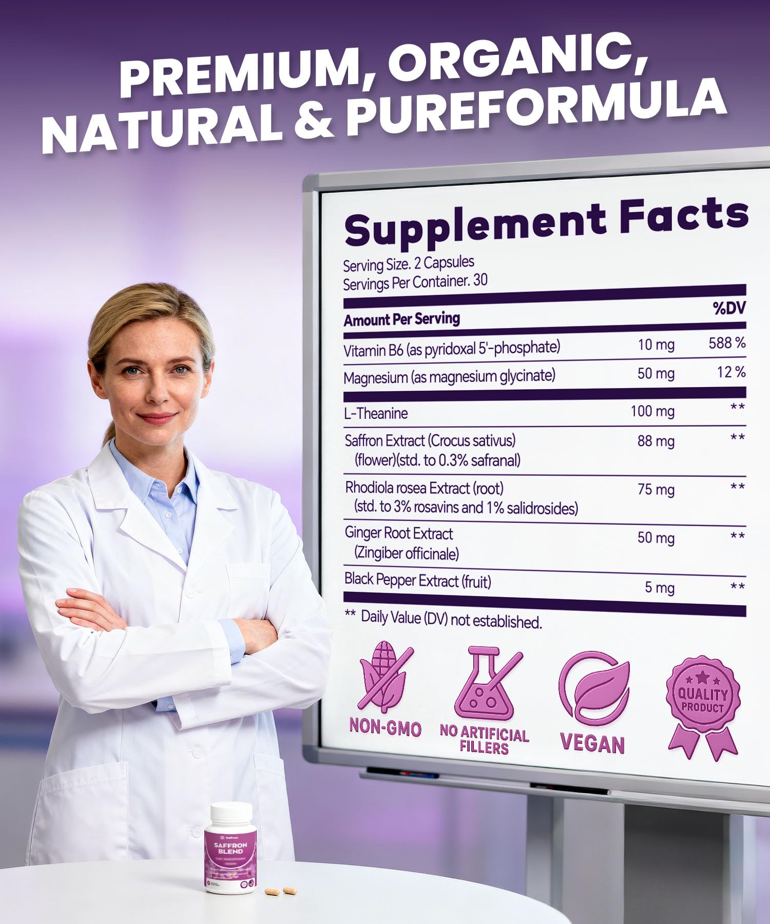 ZonaVitalis mezcla herbal clave con azafrán y adaptogenos para energía.
