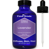 Zongle Therapeutics Lavanda: botella de aceite puro 4 onzas para aromaterapia.
