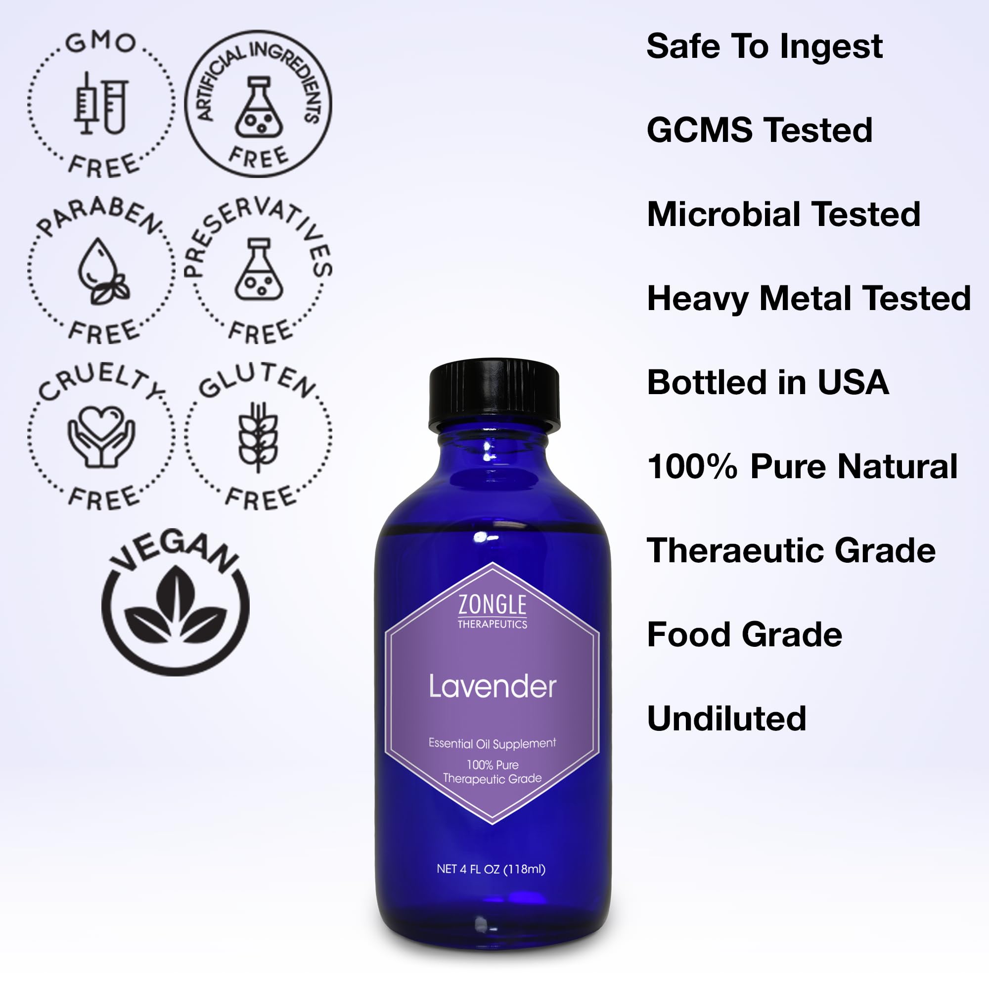 Zongle Therapeutics Lavanda: cuidado de la piel con aceite suave.