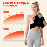 ZonGym Pad luz roja, enfoque abdomen, favorece confort y relajación general.