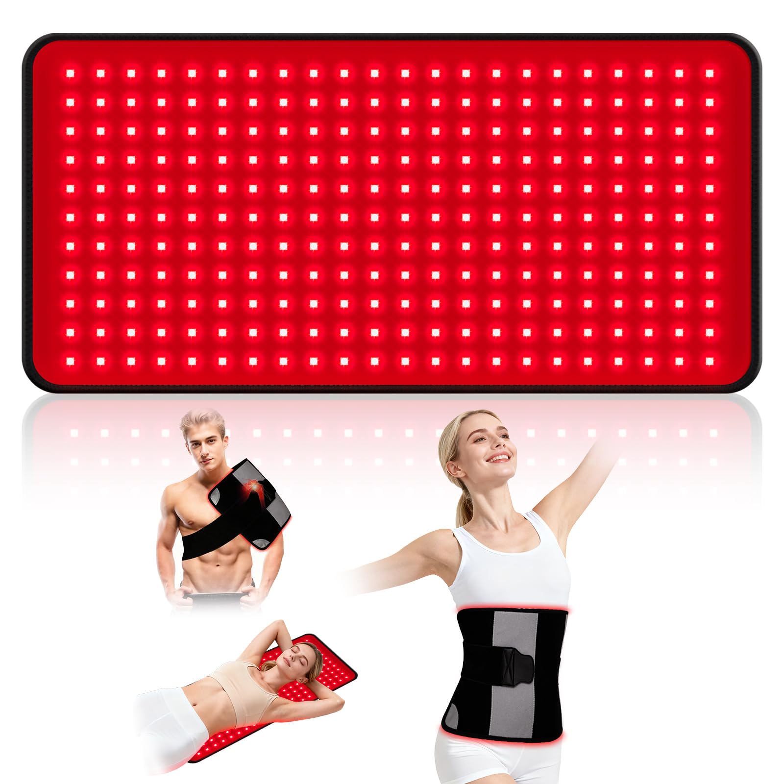 ZonGym Pad terapia de luz roja, enfoque espalda, favorece relajación muscular.