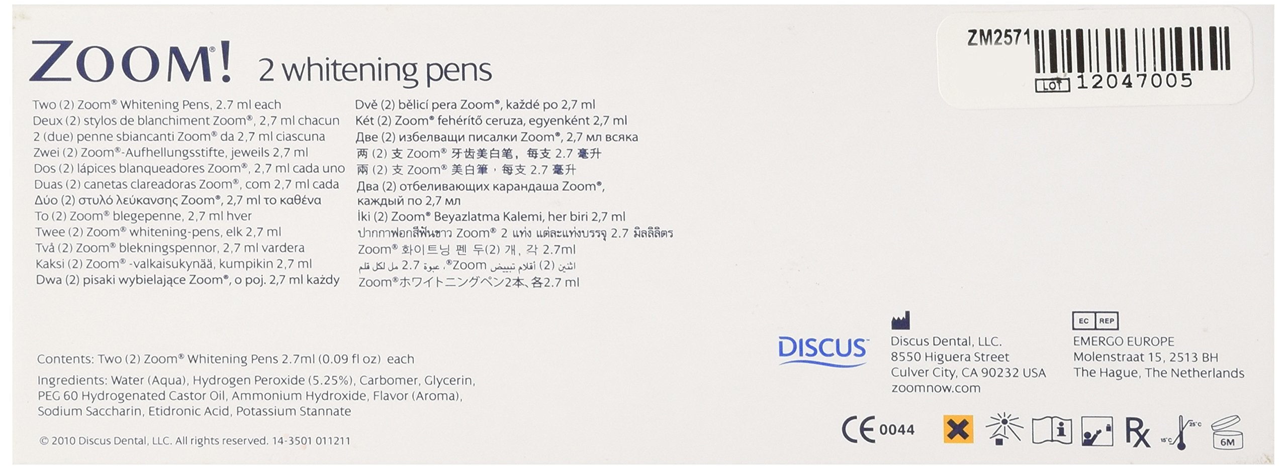 Zoom Whitening Pens: dos-pack, uso diario para sonrisas más brillantes